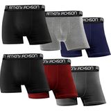 Anthony Jackson Likralı 6'lı Kutu Premium Erkek Boxer Ronın - 2XL - Siyah - Lacivert - Füme