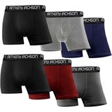 Anthony Jackson Likralı 6'lı Kutu Premium Erkek Boxer Ronin - 3XL - Karışık - Bordo