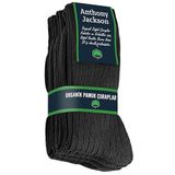 Anthony Jackson%100 Doğal Pamuktan Üretilmiş 4'lü Kutu Dikişsiz Ribana Örgü Bio Naturel Kadın ve Erkek Çorap NaturWalk (207 A - SİYAH, 38-40)