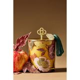 Anthropologie Amelie Honeycrisp Oakwood Kapaklı Cam Mum 50 Saat - Sarı