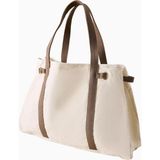 Anthropologie By Anthropologie Salaş Pamuklu Kanvas Tote Çanta - Krem