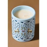 Anthropologie Maeve Scarf Vanilla Bean & Apple Aromalı Seramik Mum 35 Saat - Mavi