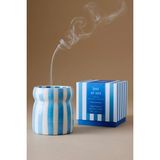 Anthropologie Paddywax Cabana Çizgili Seramik Kavanoz Mum - Mavi