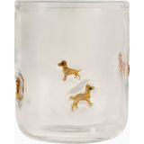 Anthropologie The Icon Dog Edition El Yapımı Boncuk Detaylı Cam Bardak - Pointer - Şeffaf