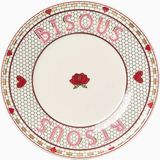 Anthropologie Valentine Bistro Tile 24K Altın Detaylı Stoneware Tatlı Tabağı