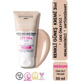 Anti-Aging Renkli Sıvı Güneş Kremi Medium Renk- Yeni Nesil Güneş Filtreli Hibrit Formül 50ML
