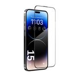 [ANTİ STATİC EKRAN KORUYUCU] For iPhone 15 ile uyumlu Ekstra HD Kırılmaz Cam Tam Kaplayan Su İtici Safir Ekran Koruyucu + Uygulama Bezleri (Şeffaf, 15)