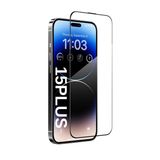 [ANTİ STATİC EKRAN KORUYUCU] For iPhone 15PLUS ile uyumlu Ekstra HD Kırılmaz Cam Tam Kaplayan Su İtici Safir Ekran Koruyucu + Uygulama Bezleri (Şeffaf,15PLUS)
