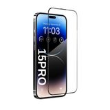 [ANTİ STATİC EKRAN KORUYUCU] For iPhone 15PRO ile uyumlu Ekstra HD Kırılmaz Cam Tam Kaplayan Su İtici Safir Ekran Koruyucu + Uygulama Bezleri (Şeffaf, 15PRO)