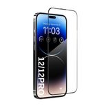 [ANTİ STATİC EKRAN KORUYUCU] For iPhone ile uyumlu Ekstra HD Kırılmaz Cam Tam Kaplayan Su İtici Safir Ekran Koruyucu + Uygulama Bezleri (Şeffaf, 12/12PRO)
