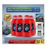 Antifrizli Kokulu Cam Suyu 3 Lt X 4 Adet - Toplam 12 Litre - Böcek Temizleme Etkili Dört Mevsim