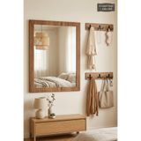 Antik Ahşap Dekoratif 3 Parça Portmanto Aynalı Askılık Set Oda Duvar Antre Hol Koridor Lavabo Makyaj Raflı Askılı Ayna xx-2