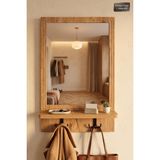 Antik Ahşap Dekoratif Ayna Raflı Askılıklı Dresuar Koridor Konsol Oda Lavabo Wc Banyo Mutfak Makyaj Aynası Ds-01