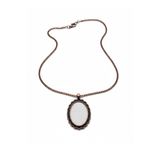 Antik Bakır Oval Kolye Aparatı Zincirli 3,5x4,5 cm Epoksi Takı Yapımı