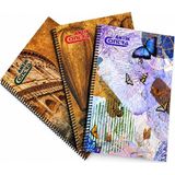 Antik Contra Antik Conta Saman Kağıtlı Spiralli Defter Seti 3’lü (Çizgili-Çizgisiz-Kareli ) 80 Yaprak A4 Dayanıklı Renkli Tasarımlar - 3 ADET