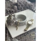 Antik Desenli Minik Takı Kutusu, Gold Detaylı, Şakayık Temalı, Şık ve Kullanışlı - Antrasit