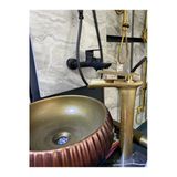 Antik Gold Ocean Şelale Çanak Lavabo Bataryası Mat Gold Çanak Lavabo Bataryası Altın Lavabo Musluğu