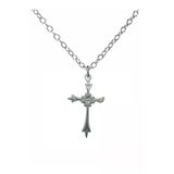 Antik İşlemeli Haç Figürlü Unisex Kolye – 60 Cm Zincirli, Vintage & Gotik Metal Takı