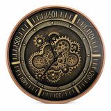 Antik Kahve 60 cm Duvar Saati, Çarklı Dekoratif Büyük Boy Metal Saat, Vintage Retro Tasarım, Ev Ofis Salon Duvar Dekoru, Hediyelik