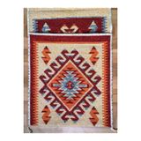 Antik Kilimden Büyük Boy Motosiklet, Heybesi 2 Gözlü, Kilim Çanta, Kırmızı