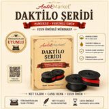 Antik Market Daktilo Şeridi Kırmızı Siyah Çift Makaralı