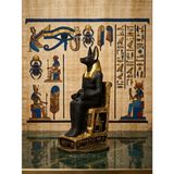 Antik Mısır Anubis Biblosu - El Boyaması Dekoratif Heykel (19 cm)