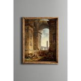 Antik Roma Kemeri - Vintage Desenli Çerçeve - İnce Model, Altın1, 21 x 30