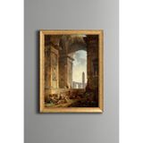 Antik Roma Kemeri - Vintage Desenli Çerçeve - İnce Model, Altın3, 21 x 30