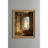 Antik Roma Kemeri - Vintage Desenli Çerçeve - İnce Model, Altın5, 21 x 30