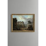 Antik Roma Meydanı - Vintage Desenli Çerçeve - İnce Model, Altın4, 15 x 21