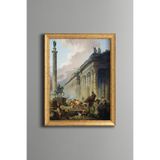 Antik Roma Sütunları - Vintage Desenli Çerçeve - İnce Model, Altın3, 30 x 40