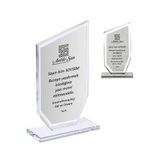 Antik-San Metal Baskılı Kristal Plaket Kişileştirilebilir | Cam Kaide, Özel Metin Eklenebilir, Logo Baskılı, Şeffaf Kristal, Masa Üstü Plaket