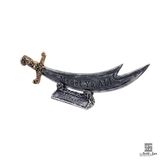 Antik-San Zülfikar Hz. Ali Kılıcı Polyester Döküm Biblo 46x16x6 cm | Dekoratif Biblo, Medet Ya Ali Yazılı, Altın & Gümüş Renk, Standlı Tasarım, El İşçiliği Detay