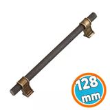 Antik Sarı Metal 128 Mm Tırtıklı Desen Mobilya Mutfak Dolap Kulpu Kulbu Eskitme Kulpları