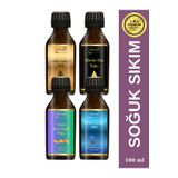 Antik Şifa Bamya Tohumu Yağı, Kabak Çekirdeği Yağı, çörek otu yağı, Keten Tohumu Yağı (4x100ml) - Soğuk Sıkım