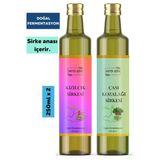 Antik Şifa Çam Sirkesi Ve Kızılcık Sirkesi ( 250 Ml + 250 Ml) - Doğal Fermente Çam Ve Kızılcık