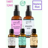 Antik Şifa Doğal Saç Bakım Yağı ve Biberiye Suyu Seti 100 ml Argan Jojoba Çam Terebentin Yağı