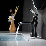 Antika Retro Banyo Siyah Tezgah Üstü Musluk Bataryası