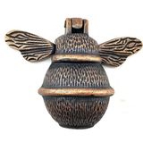Antika Tarz Dekoratif Pirinç Arı Kapı Tokmağı, Taktak - Küçük, 123X150MM, Antik - 123 x 150 mm