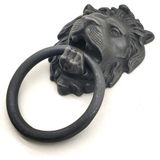 Antika Tarz Dekoratif Pirinç Aslan Kapı Tokmağı, Taktak - 102X130 Mm, Oksit Nemere Home