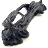 Antika Tarz Dekoratif Pirinç Doğa Kapı Tokmağı, Taktak - 205X73 Mm, Oksit - Renkli