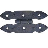 Antika Tarz Dekoratif Pirinç Düğmeli Menteşe - 117X57 Mm, Oksit - 117 x 57 mm