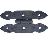Antika Tarz Dekoratif Pirinç Düğmeli Menteşe - 117X57 Mm, Oksit - Lisinya