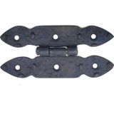 Antika Tarz Dekoratif Pirinç Düğmeli Menteşe - 117X57 Mm, Oksit - Renkli