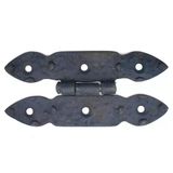 Antika Tarz Dekoratif Pirinç Düğmeli Menteşe - 117X57 Mm, Oksit Vitrin