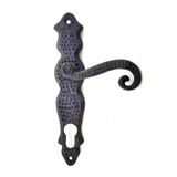 Antika Tarz Dekoratif Pirinç Ferforje Oda Kapı Kolu - 210X43 Mm, Oksit - Lisinya