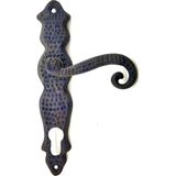 Antika Tarz Dekoratif Pirinç Ferforje Oda Kapı Kolu - 210x43 mm, Oksit