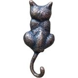Antika Tarz Dekoratif Pirinç Kedi Sırt Kapı Tokmağı, Taktak - 160X65MM, Oksit Midastech