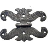 Antika Tarz Dekoratif Pirinç Kelebek Menteşe - 63X45 Mm, Oksit Midastech - Çok Renkli