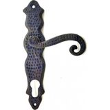 Antika Tarz Dekoratif Pirinç Kıvrık Yale Kapı Kolu - 210X43 Mm, Oksit - Renkli